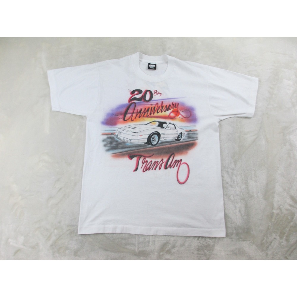 VINTAGE Screen Stars Shirt Mens Large White Indy Pace Car Trans Am*